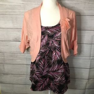 Candie’s Cardigan Orange Flower